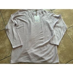 NWT Bianco & Blu L Cashmere Silk And Wool Pullover Sweater Lt Purple Italy